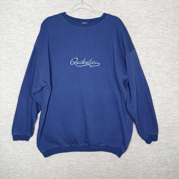 Vintage Quicksilver Crewneck Mens XL Surf Sweatshirt 90s Y2K Navy Embroidered - Picture 1 of 7